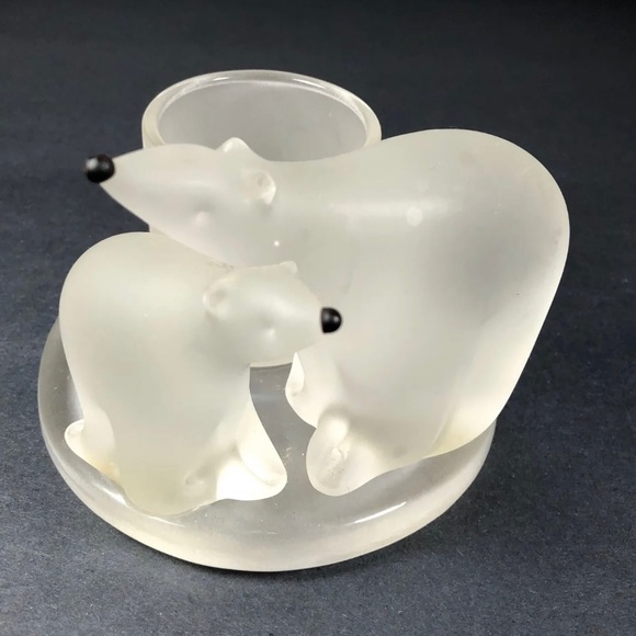 Partylite Polar Bears Tea Light Candle Holder - Picture 1 of 8